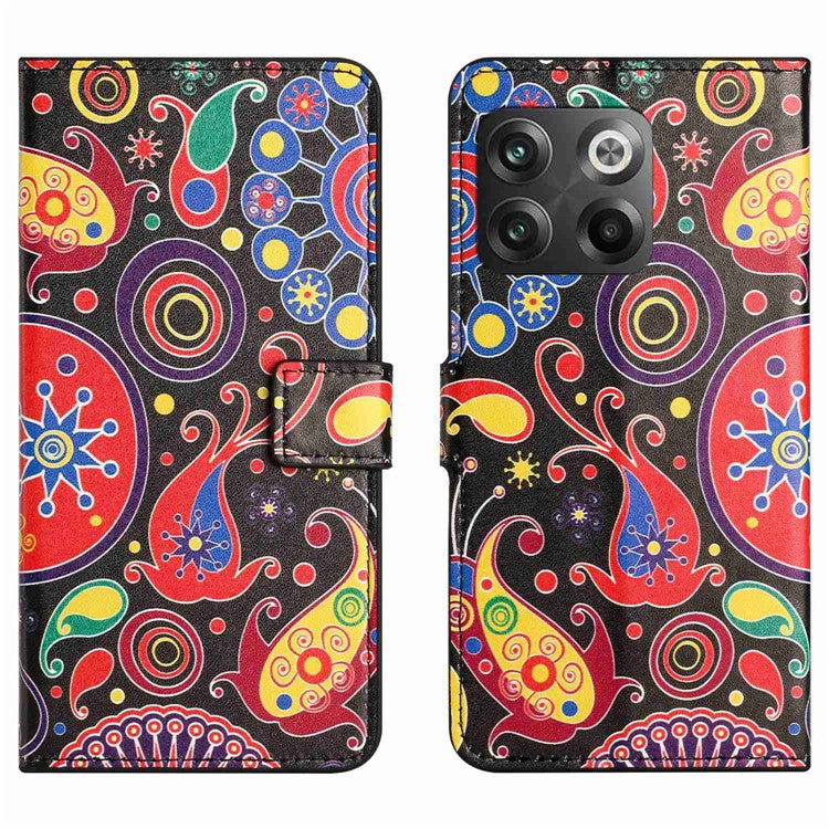 For OnePlus 10T 5G / Ace Pro 5G Pattern Printing Magnetic PU Leather Case Stand Wallet Function Anti-wear Shell - Jelly Fish
