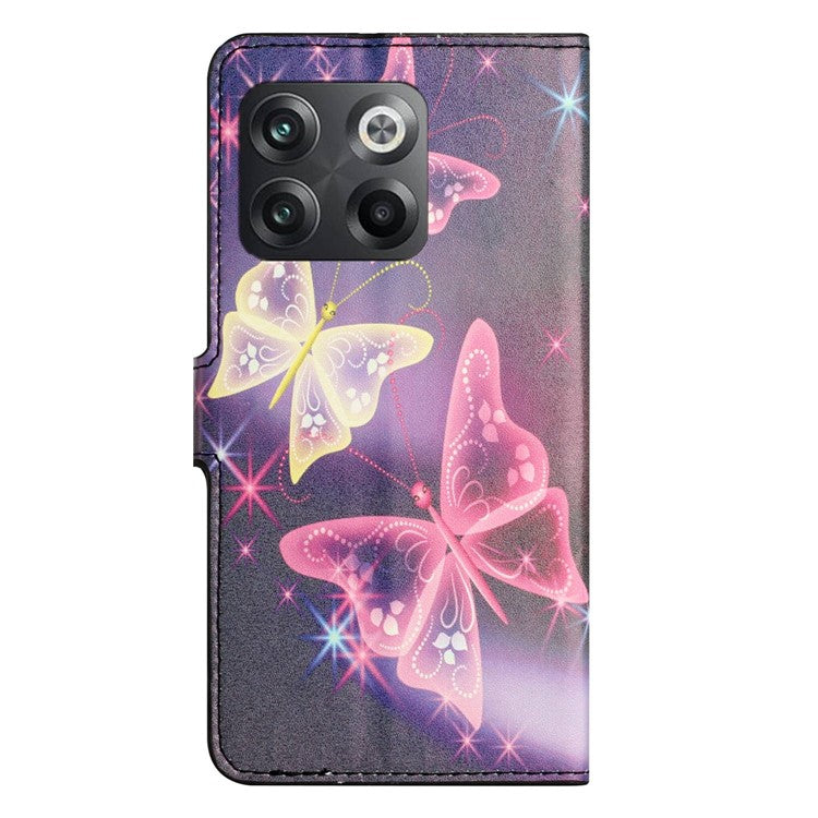 For OnePlus 10T 5G / Ace Pro 5G Pattern Printing Magnetic PU Leather Case Stand Wallet Function Anti-wear Shell - Sparkle Butterflies