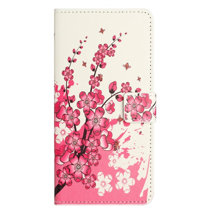 For OnePlus 10T 5G / Ace Pro 5G Pattern Printing Magnetic PU Leather Case Stand Wallet Function Anti-wear Shell - Plum Blossom