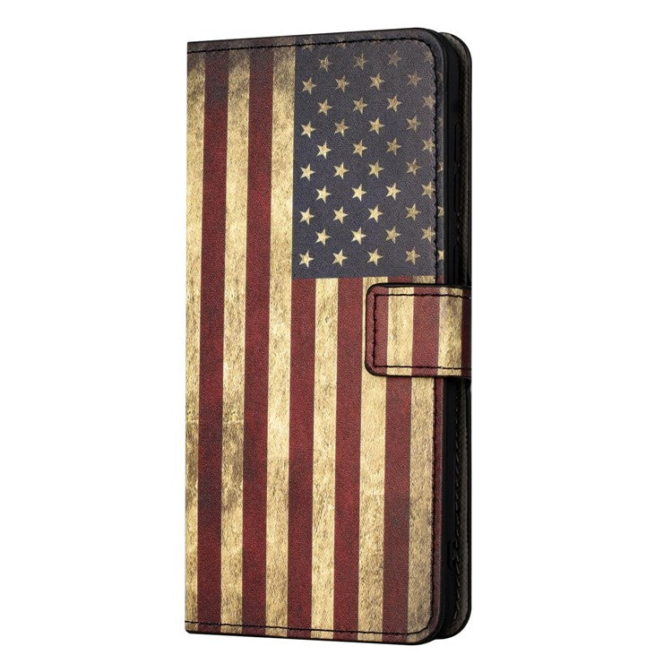For OnePlus 10T 5G / Ace Pro 5G Pattern Printing Magnetic PU Leather Case Stand Wallet Function Anti-wear Shell - The American Flag