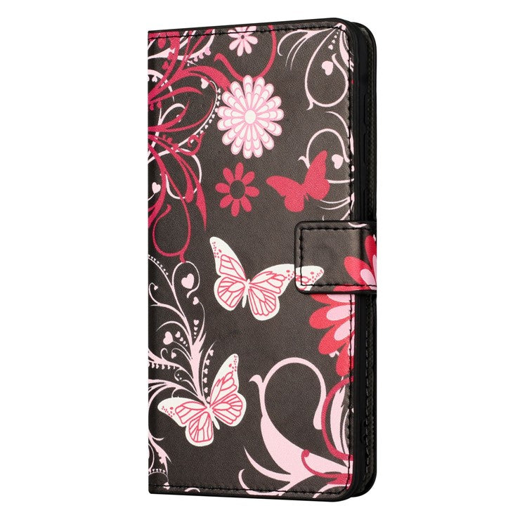 For OnePlus 10T 5G / Ace Pro 5G Pattern Printing Magnetic PU Leather Case Stand Wallet Function Anti-wear Shell - Black / Butterflies