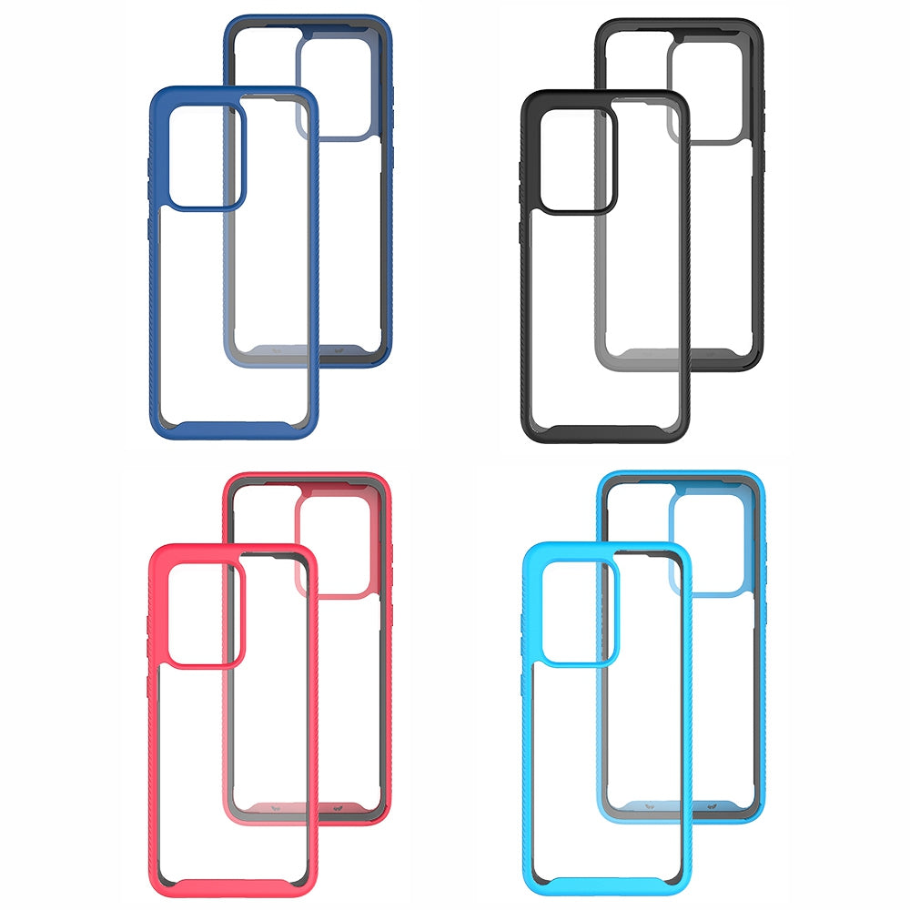For Samsung Galaxy S20 Ultra Hard Acrylic + PC Clear Back Soft TPU Frame Case Anti-scratch Mobile Phone Cover - Rose