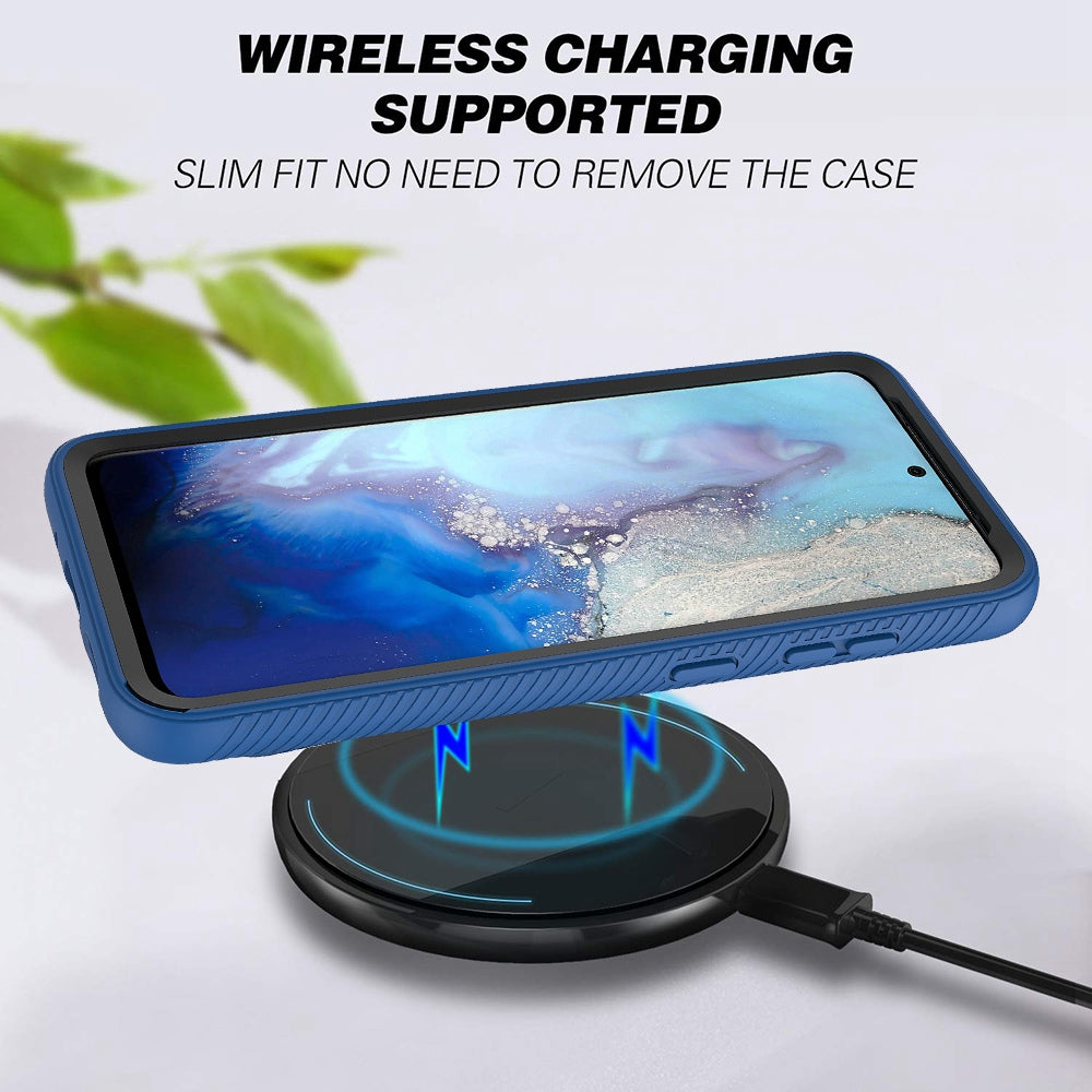 For Samsung Galaxy S20 Plus 4G / 5G Transparent Acrylic + PC Back Cover TPU Frame Anti-drop Cell Phone Case - Dark Blue