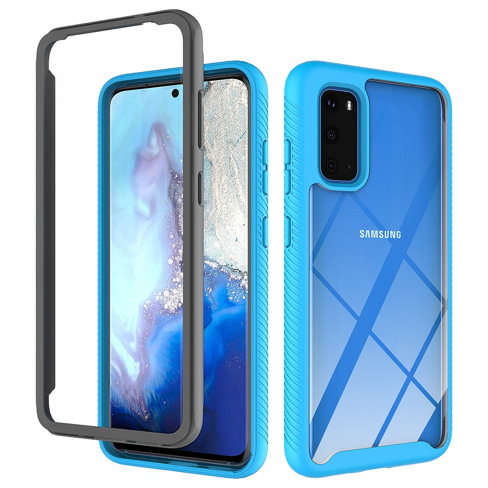 For Samsung Galaxy S20 Plus 4G / 5G Transparent Acrylic + PC Back Cover TPU Frame Anti-drop Cell Phone Case - Baby Blue