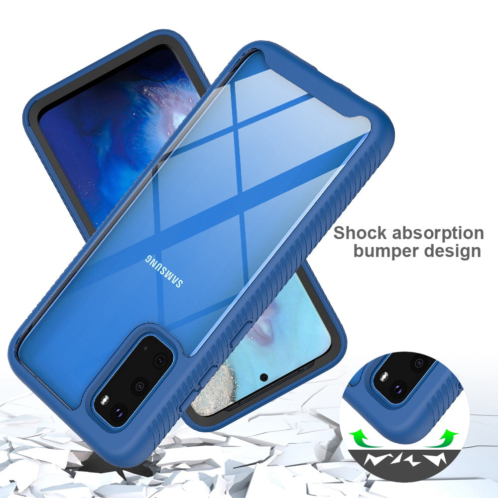 For Samsung Galaxy S20 Plus 4G / 5G Transparent Acrylic + PC Back Cover TPU Frame Anti-drop Cell Phone Case - Baby Blue