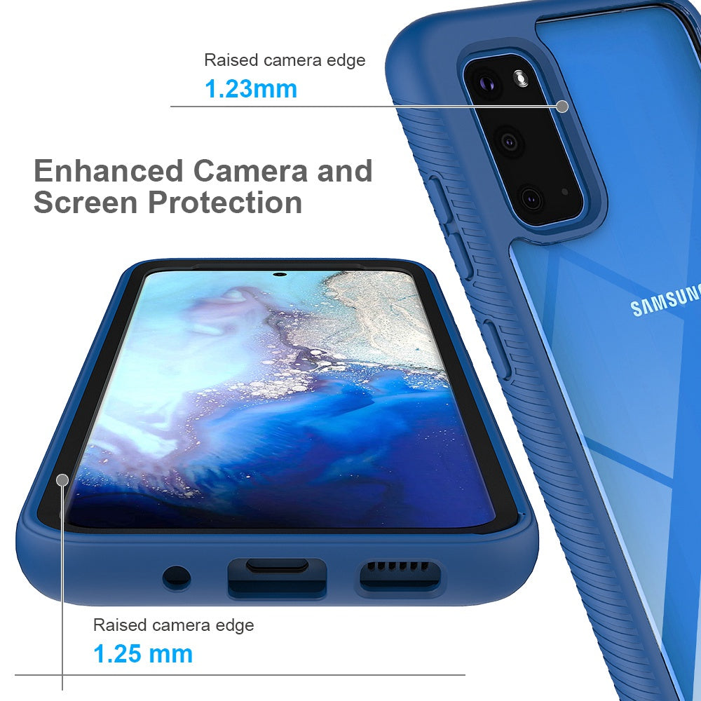 For Samsung Galaxy S20 Plus 4G / 5G Transparent Acrylic + PC Back Cover TPU Frame Anti-drop Cell Phone Case - Baby Blue