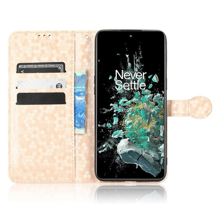For OnePlus 10T 5G / Ace Pro 5G Drop-proof Phone Wallet Case Stand Dot Pattern Imprinted TPU+PU Leather Folio Flip Cover Shell - Rose Gold