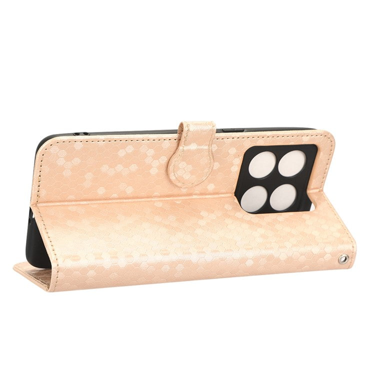 For OnePlus 10T 5G / Ace Pro 5G Drop-proof Phone Wallet Case Stand Dot Pattern Imprinted TPU+PU Leather Folio Flip Cover Shell - Rose Gold