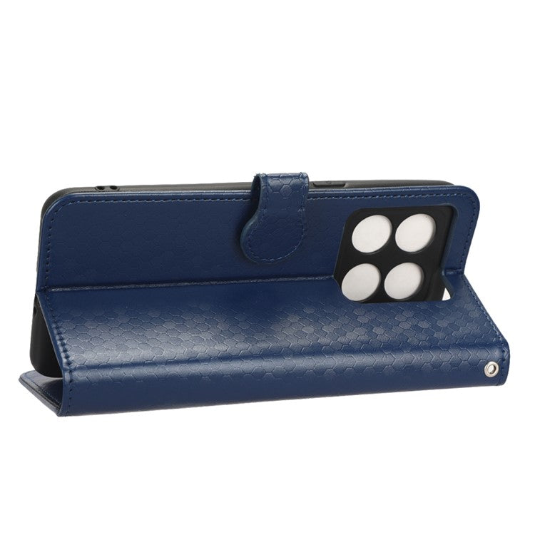 For OnePlus 10T 5G / Ace Pro 5G Drop-proof Phone Wallet Case Stand Dot Pattern Imprinted TPU+PU Leather Folio Flip Cover Shell - Sapphire