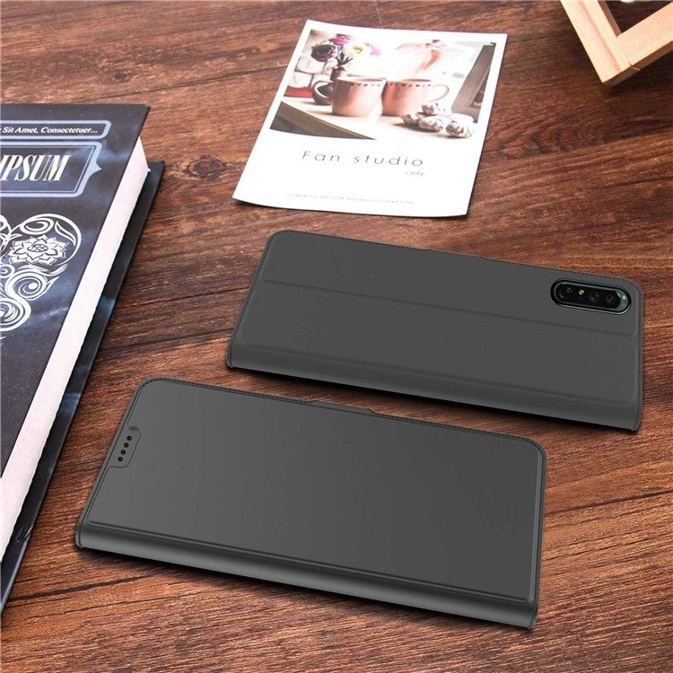 For Sony Xperia 5 II PU Leather Card Slot Case Stand Feature Double Magnetic Clasp TPU Protective Interior Shell - Black