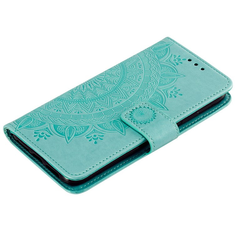 For OnePlus Ace Pro 5G / 10T 5G Shockproof Mandala Flower Pattern Imprinted Phone Case PU Leather Flip Wallet Stand Cover - Green
