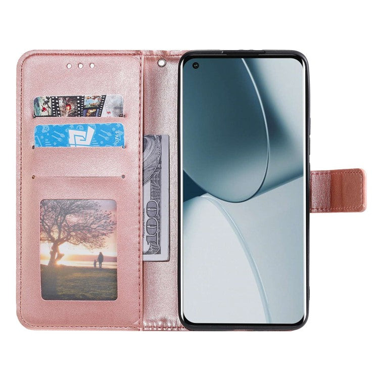 For OnePlus Ace Pro 5G / 10T 5G Shockproof Mandala Flower Pattern Imprinted Phone Case PU Leather Flip Wallet Stand Cover - Rose Gold