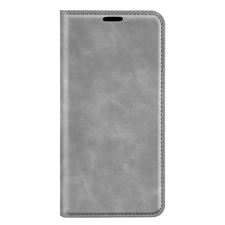 For OnePlus Ace Pro 5G / 10T 5G Skin-touch Feeling PU Leather Case Magnetic Auto-absorbed Stand Wallet Folio Flip Phone Cover - Grey