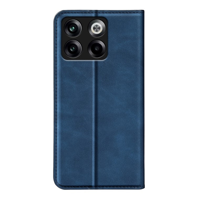 For OnePlus Ace Pro 5G / 10T 5G Skin-touch Feeling PU Leather Case Magnetic Auto-absorbed Stand Wallet Folio Flip Phone Cover - Blue