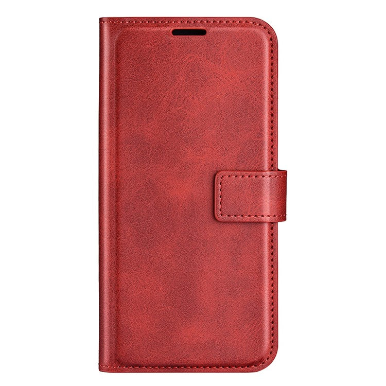 For OnePlus Ace Pro 5G / 10T 5G Square Magnetic Clasp Folio Flip Textured PU Leather Cover Inner TPU Phone Case with Wallet Stand - Red