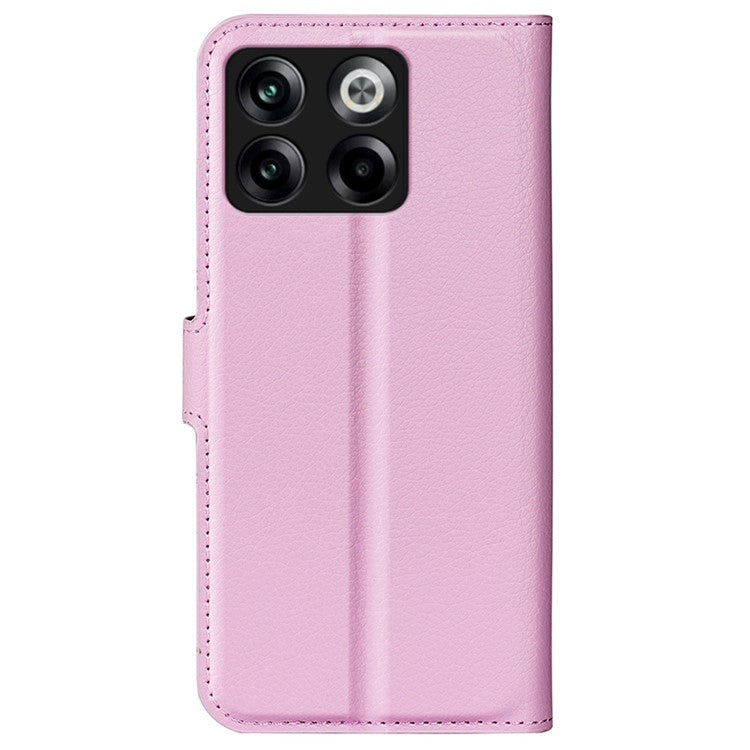 For OnePlus Ace Pro 5G / 10T 5G Litchi Texture Folio Flip Phone Case PU Leather Wallet Stand Protective Cover - Pink