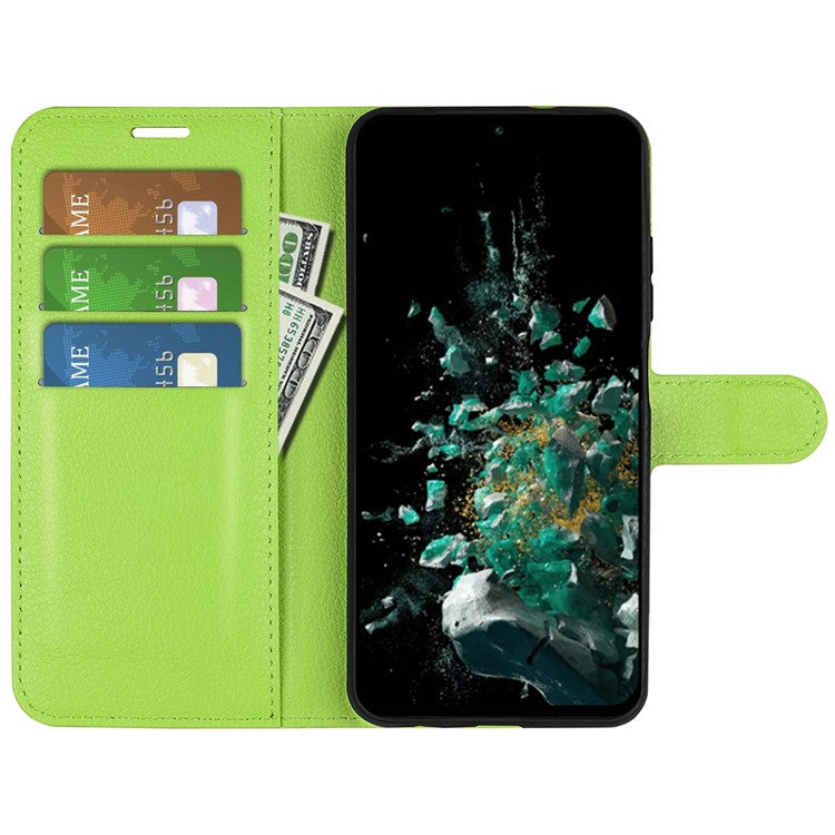 For OnePlus Ace Pro 5G / 10T 5G Litchi Texture Folio Flip Phone Case PU Leather Wallet Stand Protective Cover - Green