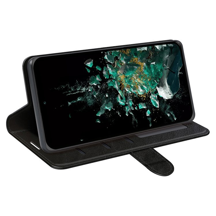 For OnePlus Ace Pro 5G / 10T 5G PU Leather Crazy Horse Texture Phone Case Folio Flip Wallet Stand Anti-drop Cover - Black