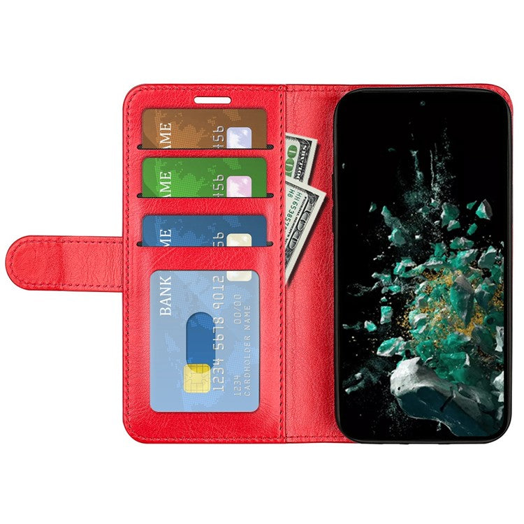 For OnePlus Ace Pro 5G / 10T 5G PU Leather Crazy Horse Texture Phone Case Folio Flip Wallet Stand Anti-drop Cover - Red