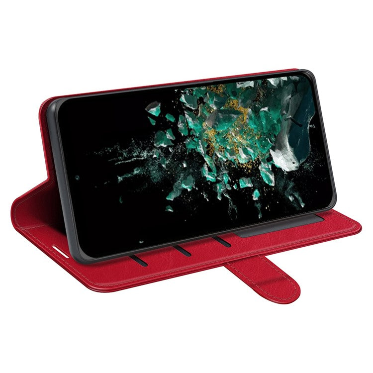 For OnePlus Ace Pro 5G / 10T 5G PU Leather Crazy Horse Texture Phone Case Folio Flip Wallet Stand Anti-drop Cover - Red