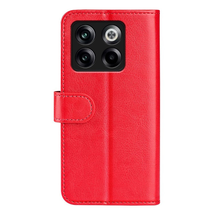 For OnePlus Ace Pro 5G / 10T 5G PU Leather Crazy Horse Texture Phone Case Folio Flip Wallet Stand Anti-drop Cover - Red