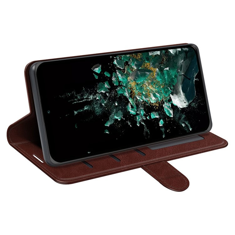 For OnePlus Ace Pro 5G / 10T 5G PU Leather Crazy Horse Texture Phone Case Folio Flip Wallet Stand Anti-drop Cover - Brown