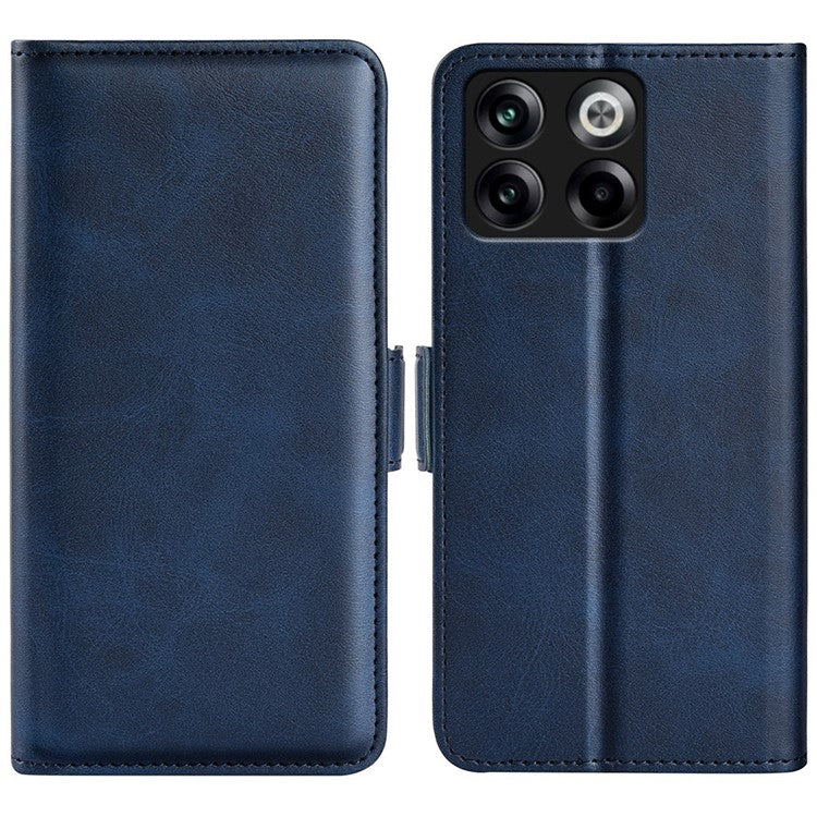 For OnePlus Ace Pro 5G / 10T 5G Stand Wallet Case Textured PU Leather Dual Magnetic Clasp Folio Flip Phone Cover - Blue