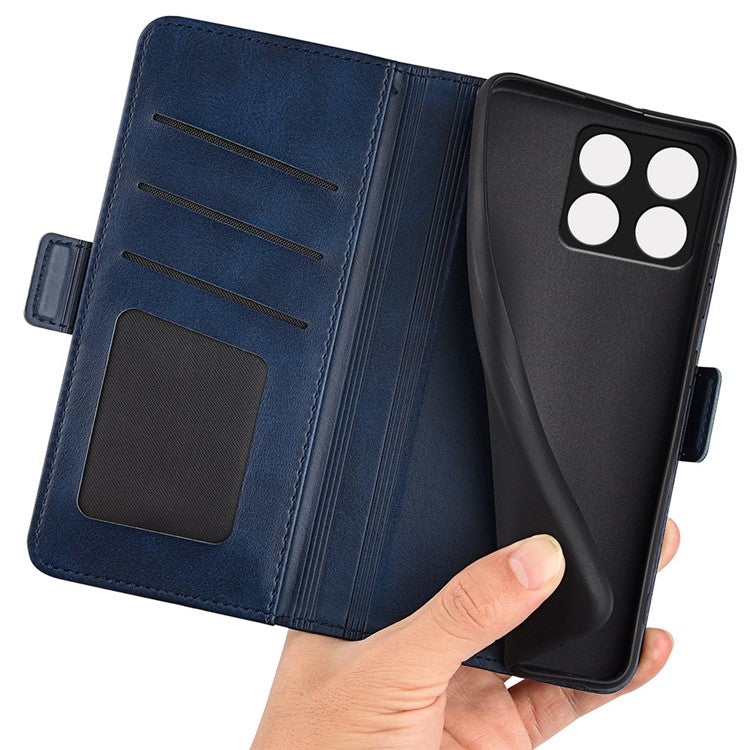 For OnePlus Ace Pro 5G / 10T 5G Stand Wallet Case Textured PU Leather Dual Magnetic Clasp Folio Flip Phone Cover - Blue