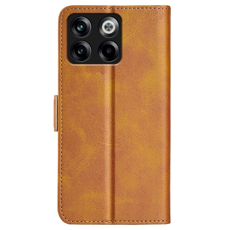 For OnePlus Ace Pro 5G / 10T 5G Stand Wallet Case Textured PU Leather Dual Magnetic Clasp Folio Flip Phone Cover - Yellow