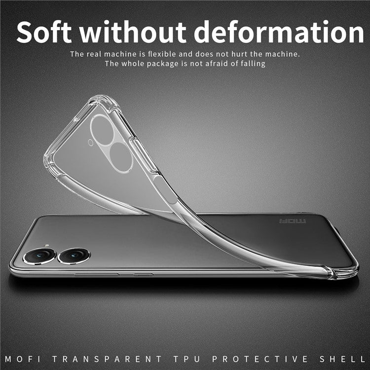 MOFI For Asus Zenfone 9 5G Crystal Clear Anti-drop TPU Phone Case Shockproof Smartphone Cover