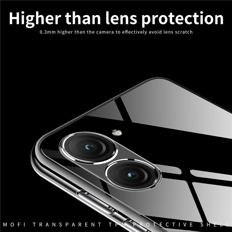 MOFI For Asus Zenfone 9 5G Crystal Clear Anti-drop TPU Phone Case Shockproof Smartphone Cover