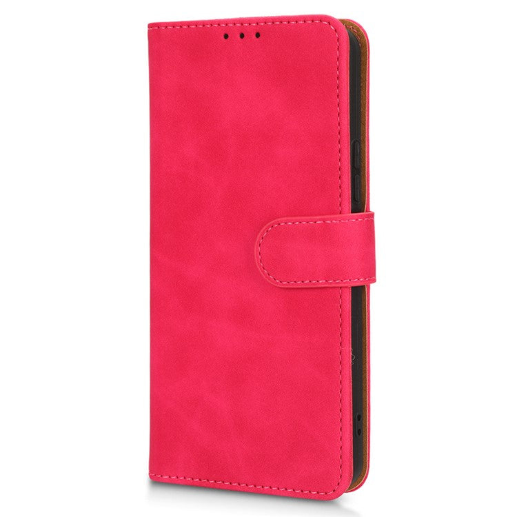 For vivo Y77 5G PU Leather Wallet Case Viewing Stand Skin-Touch Feeling Magnetic Flip Protective Phone Cover - Rose