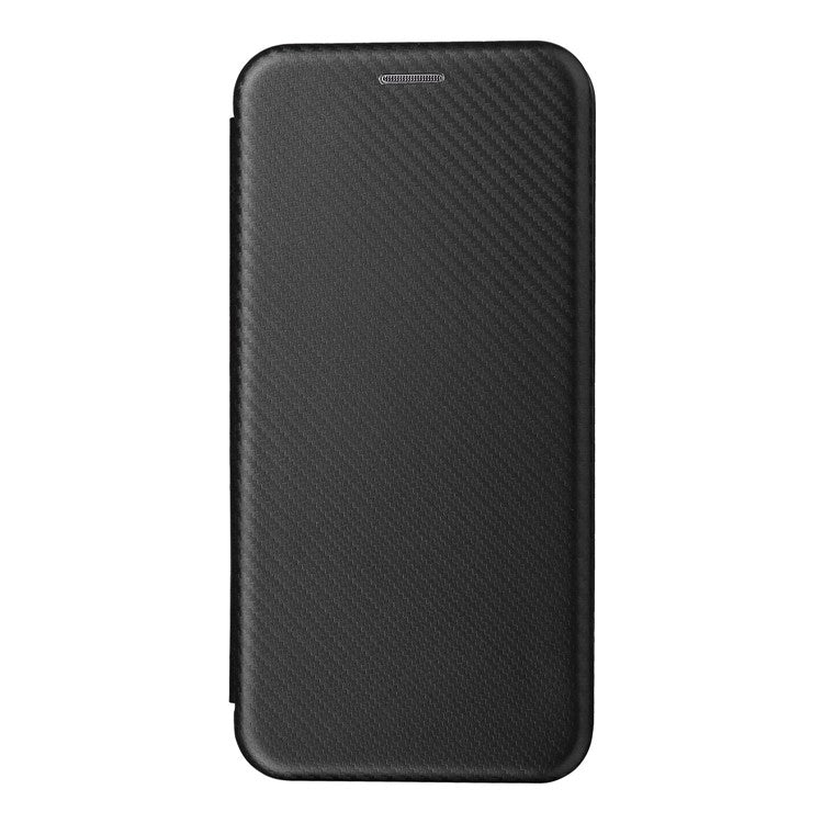 For OnePlus 10T 5G / Ace Pro 5G Carbon Fiber Texture Smartphone Case PU Leather Magnetic Auto-absorbed Stand Card Holder Function Phone Shell - Black