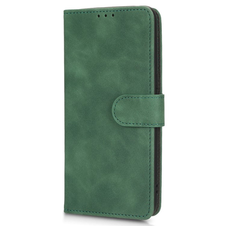For OnePlus 10T 5G / Ace Pro 5G Wallet Stand Skin-Touch Feeling Phone Case PU Leather Magnetic Clasp Shockproof Cover - Green