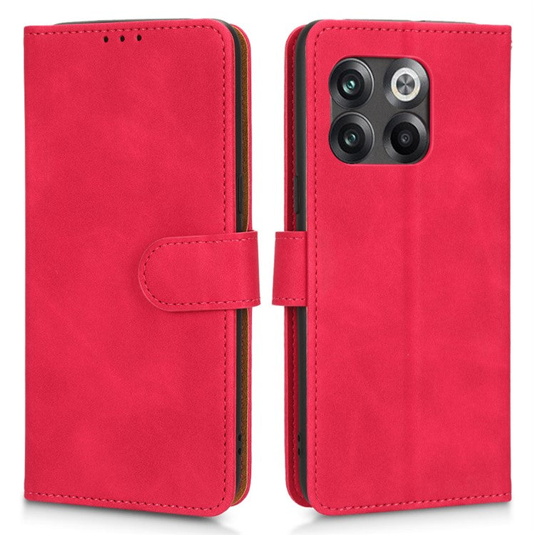For OnePlus 10T 5G / Ace Pro 5G Wallet Stand Skin-Touch Feeling Phone Case PU Leather Magnetic Clasp Shockproof Cover - Rose