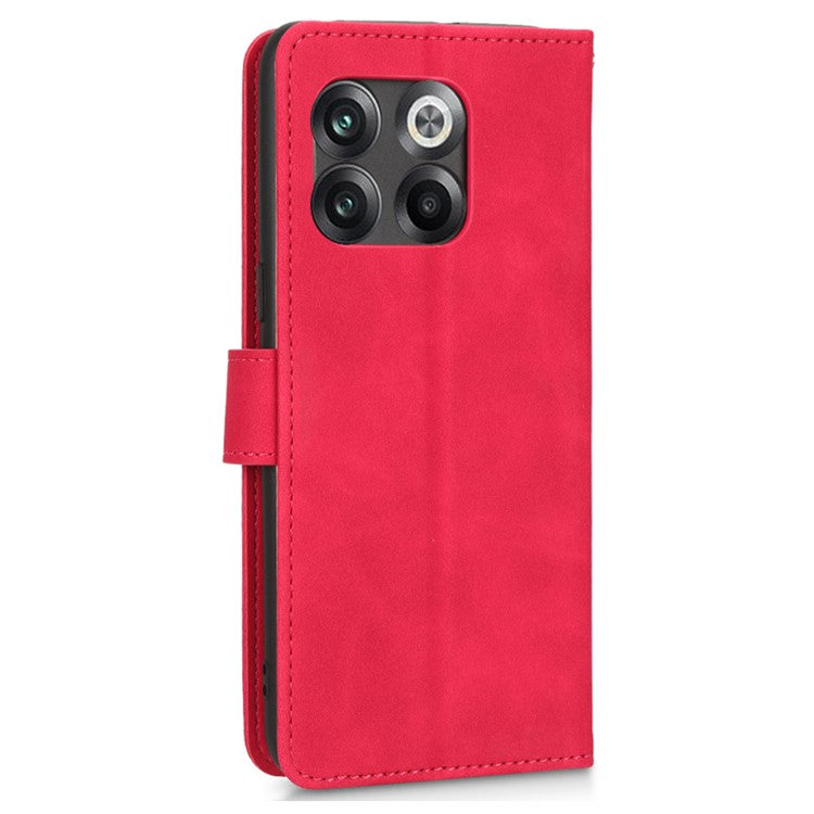 For OnePlus 10T 5G / Ace Pro 5G Wallet Stand Skin-Touch Feeling Phone Case PU Leather Magnetic Clasp Shockproof Cover - Rose