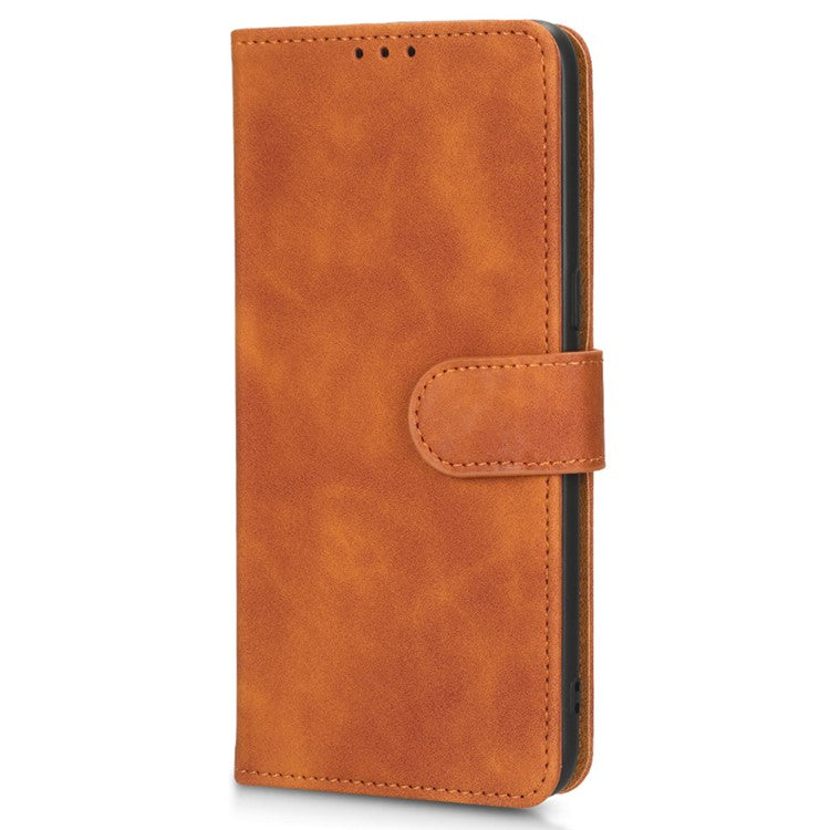 For OnePlus 10T 5G / Ace Pro 5G Wallet Stand Skin-Touch Feeling Phone Case PU Leather Magnetic Clasp Shockproof Cover - Brown