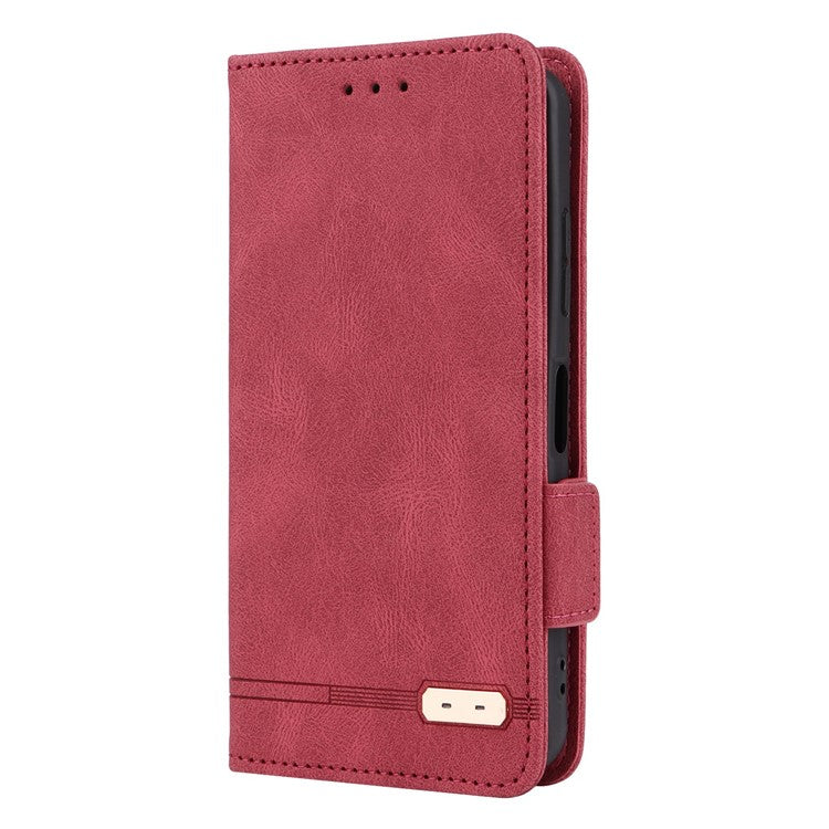 Hardware Decor Phone Case for Asus Zenfone 9 5G, Dual Magnetic Clasp PU Leather Anti-drop Wallet Stand Phone Cover - Rose