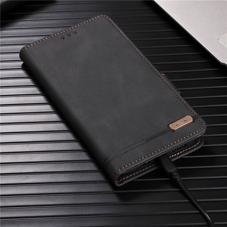 Hardware Decor Phone Case for Asus Zenfone 9 5G, Dual Magnetic Clasp PU Leather Anti-drop Wallet Stand Phone Cover - Black