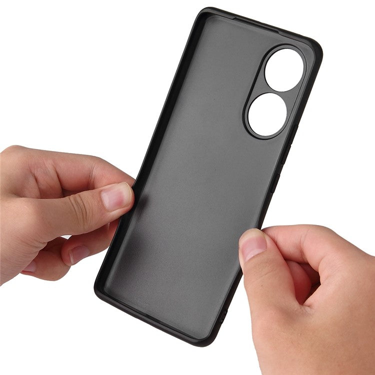 For Honor 70 5G Textured PU Leather Coating Case Soft TPU Hard PC Hybrid Protective Cover - Carbon Fiber Texture