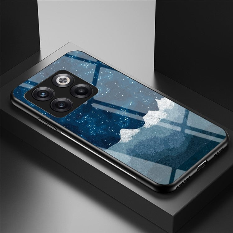 For OnePlus 10T 5G / Ace Pro 5G Bump Proof Starry Sky Pattern Design Tempered Glass Case Hard PC Soft TPU Shockproof Cover - Scattering Starry Sky