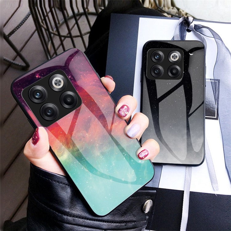 For OnePlus 10T 5G / Ace Pro 5G Bump Proof Starry Sky Pattern Design Tempered Glass Case Hard PC Soft TPU Shockproof Cover - Scattering Starry Sky