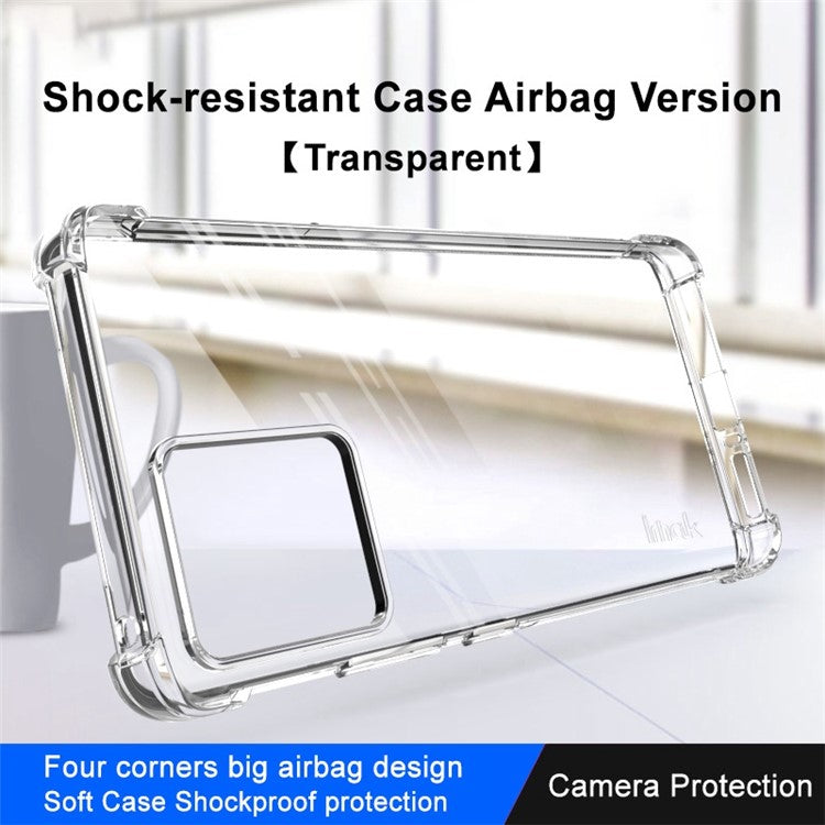 IMAK For Motorola Moto S30 Pro 5G / Edge 30 Fusion 5G Drop-proof Airbag Phone Case Transparent Soft TPU Back Cover - Transparent