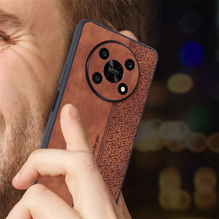 AZNS For Honor X9 5G / X30 5G / Magic4 Lite 5G Protective Case Anti-fall PU Leather Coated TPU Phone Cover - Brown