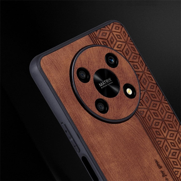 AZNS For Honor X9 5G / X30 5G / Magic4 Lite 5G Protective Case Anti-fall PU Leather Coated TPU Phone Cover - Brown