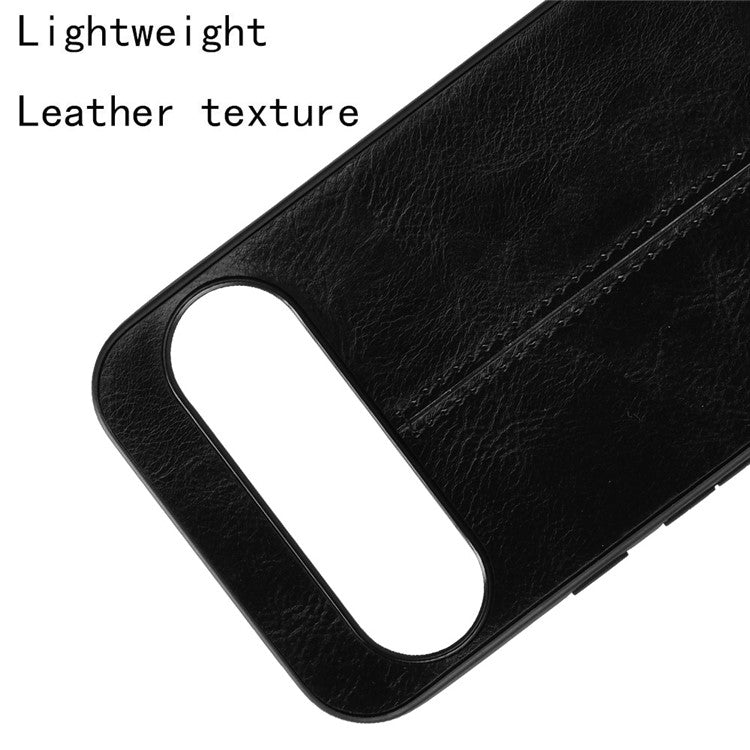 For Google Pixel 9 / Pixel 9 Pro Case Cowhide Texture Leather+TPU+PC Hybrid Phone Cover - Black