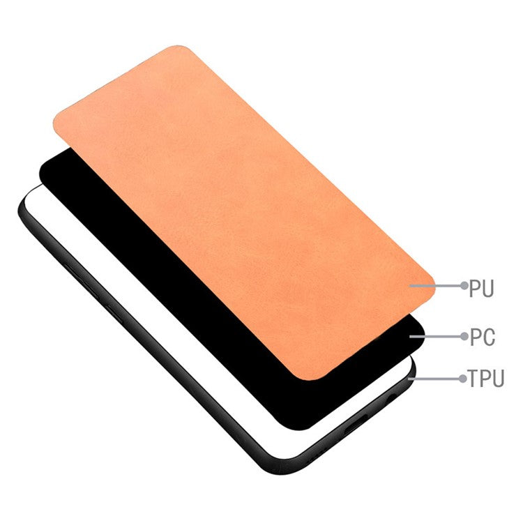 For Google Pixel 9 Pro XL Case Leather+TPU+PC Phone Cover Stitching Line - Orange