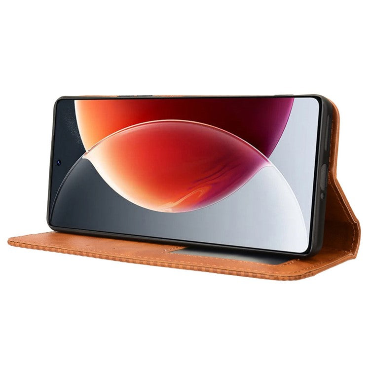 For TECNO Camon 30 Pro 5G / CL8 Case Stand Wallet Retro Leather Phone Cover - Brown