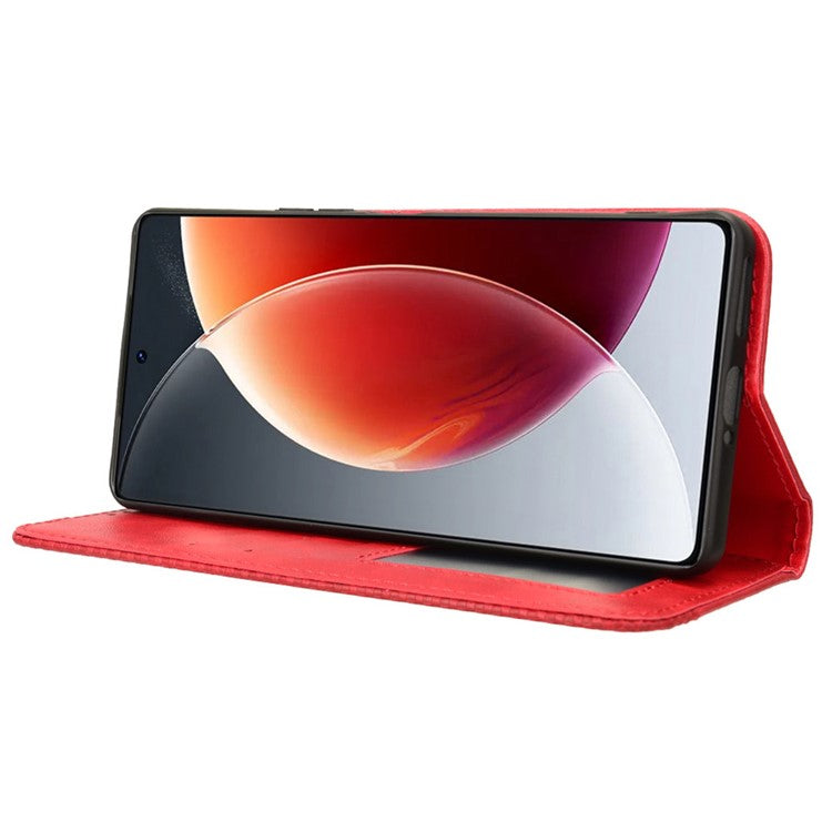 For TECNO Camon 30 Pro 5G / CL8 Case Stand Wallet Retro Leather Phone Cover - Red