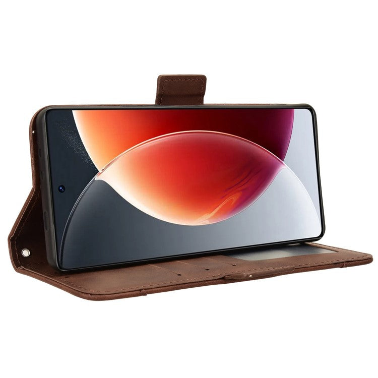 For TECNO Camon 30 Pro 5G CL8 Case Multiple Card Slots Leather Wallet Phone Cover - Brown